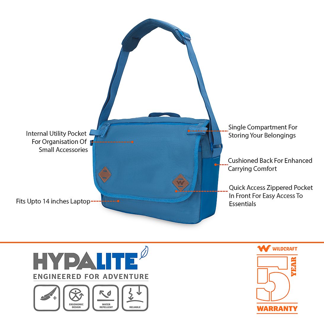 wildcraft messenger laptop bolsa